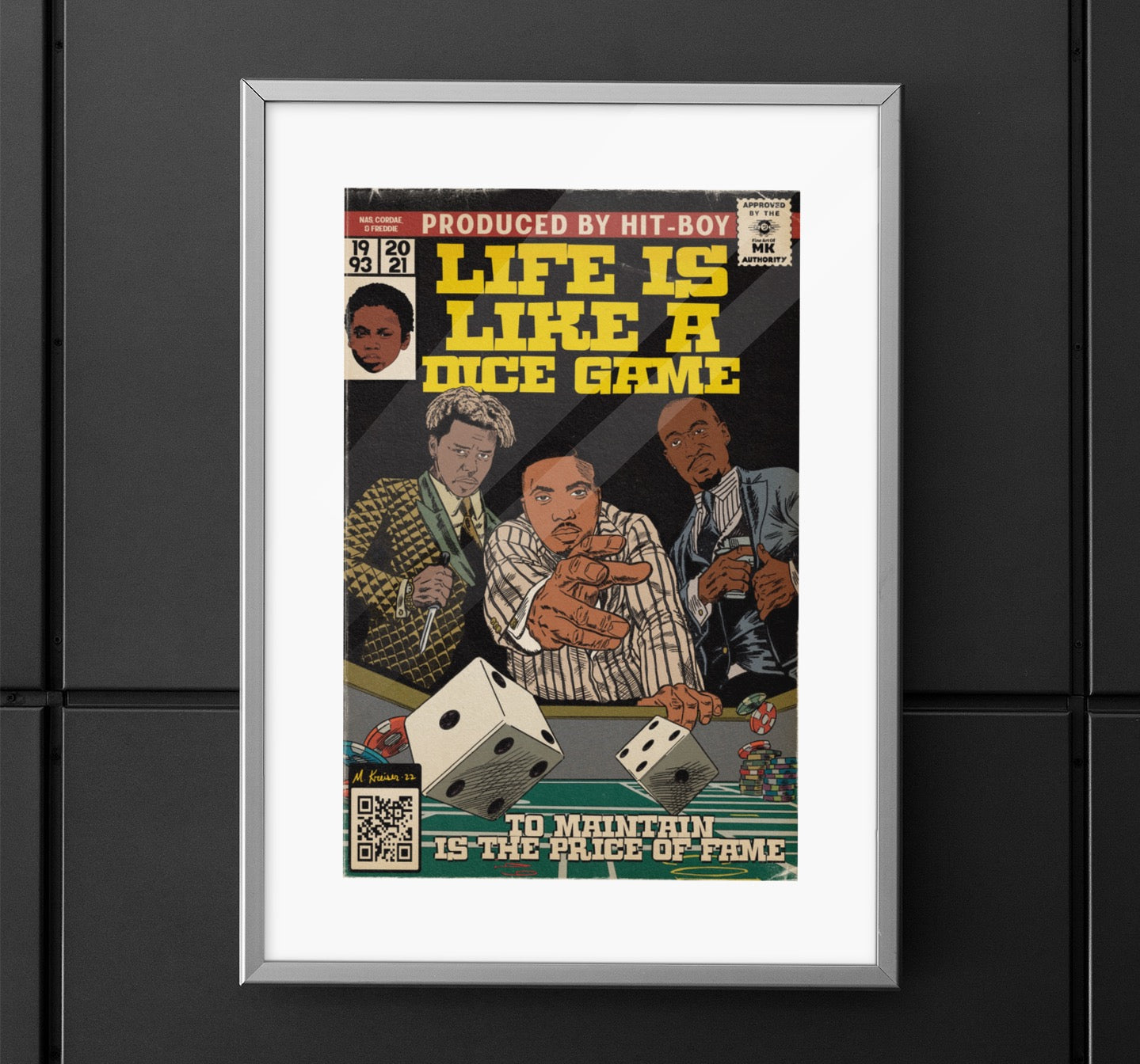 Nas, Cordae, & Freddie, Life Is Like A Dice Game - Comic Book Art - Un –  Fine Art Of MK