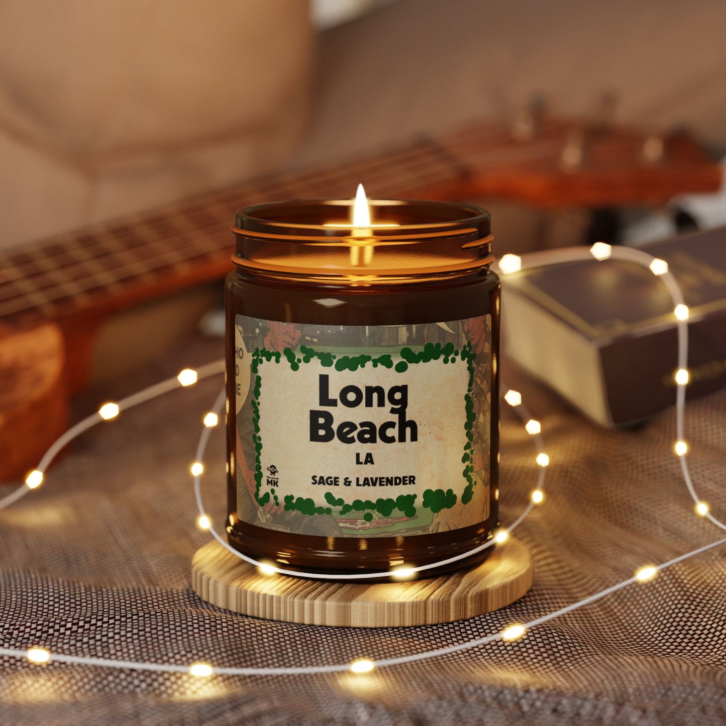 Long Beach - Scented Soy Candle (Multi-Size, Amber Jar)