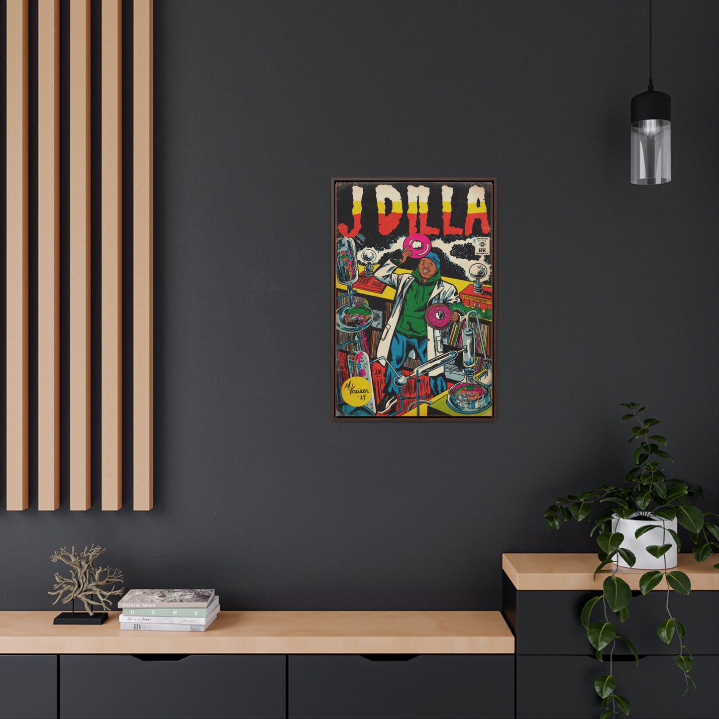 J Dilla - Comic Book Art - Gallery Canvas Wraps, Vertical Frame