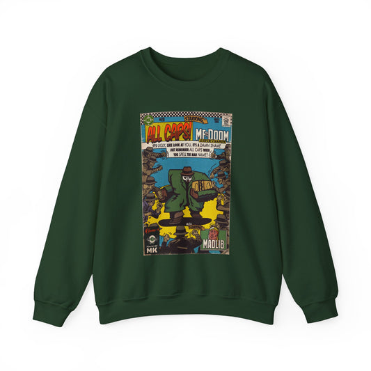 MF DOOM - All Caps - Unisex Heavy Blend™ Crewneck Sweatshirt