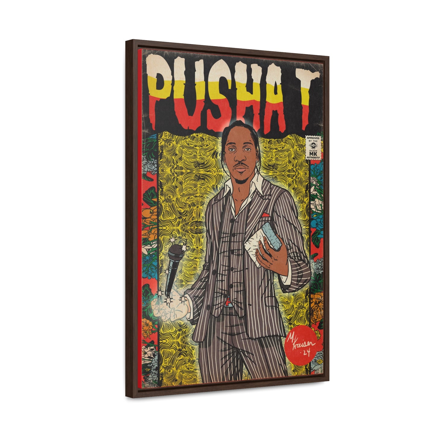 Pusha T - Comic Book Art - Gallery Canvas Wraps, Vertical Frame