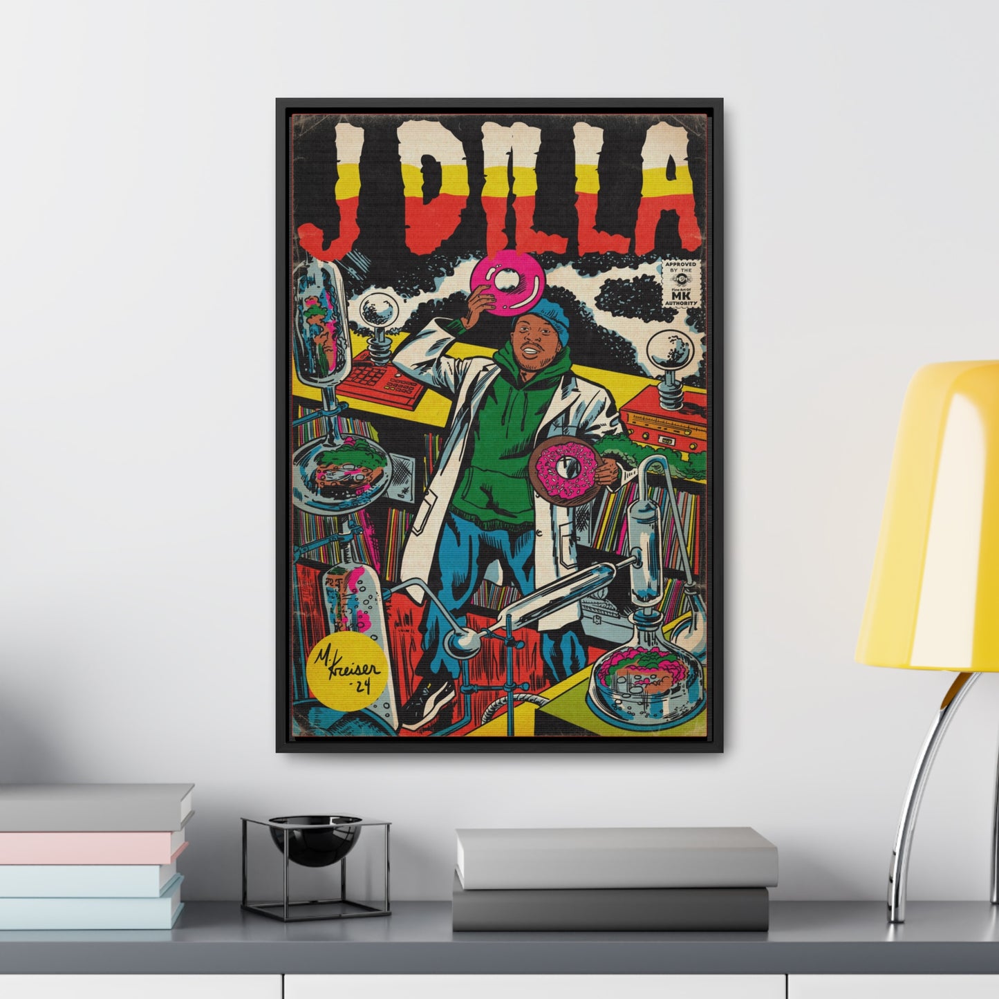 J Dilla - Comic Book Art - Gallery Canvas Wraps, Vertical Frame