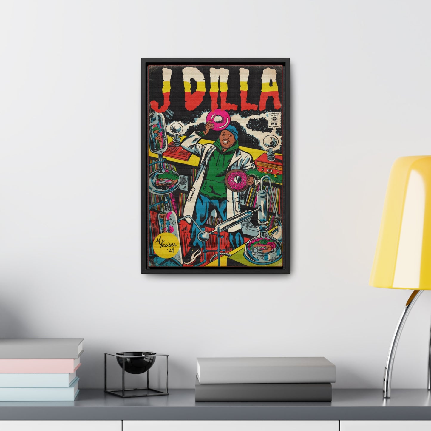 J Dilla - Comic Book Art - Gallery Canvas Wraps, Vertical Frame