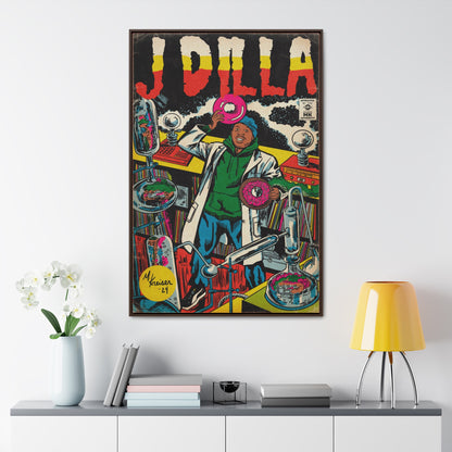 J Dilla - Comic Book Art - Gallery Canvas Wraps, Vertical Frame