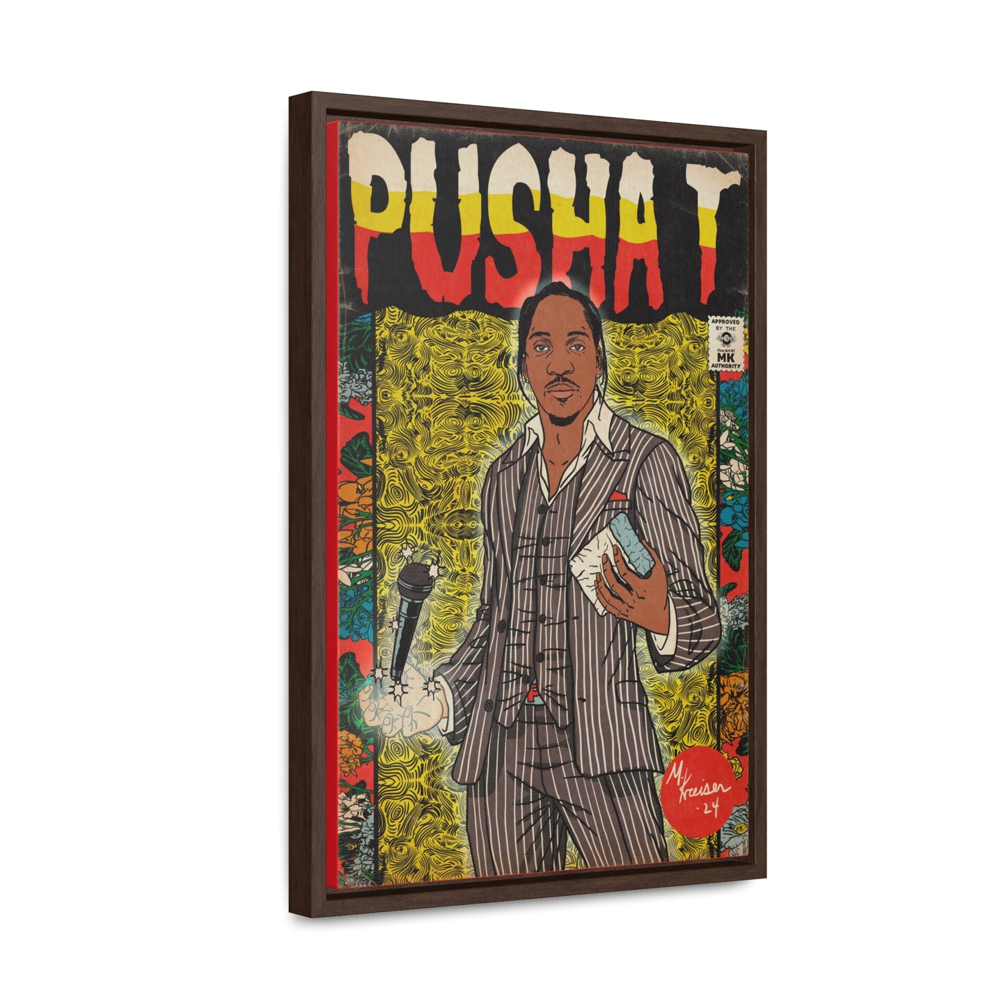 Pusha T - Comic Book Art - Gallery Canvas Wraps, Vertical Frame