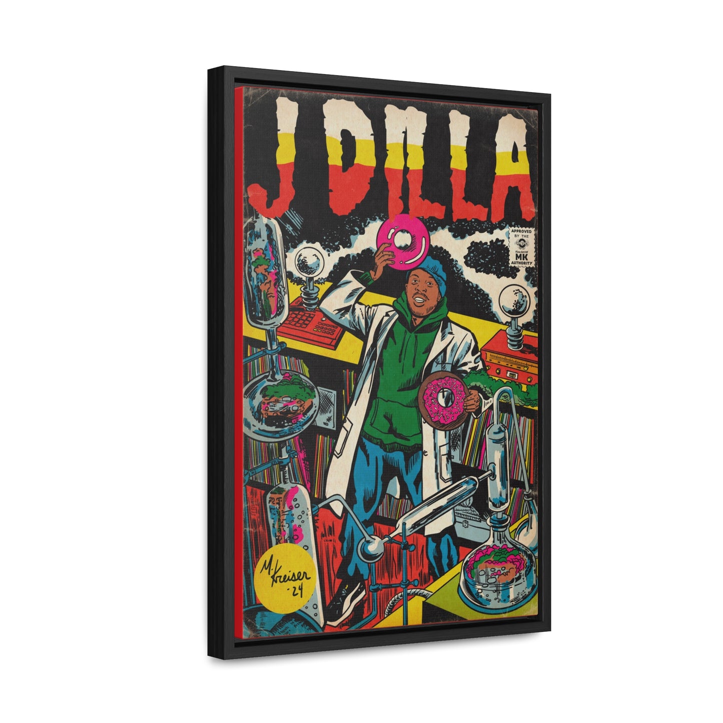 J Dilla - Comic Book Art - Gallery Canvas Wraps, Vertical Frame