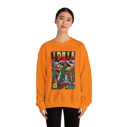 J Dilla - Comic Book Art - Unisex Heavy Blend™ Crewneck Sweatshirt