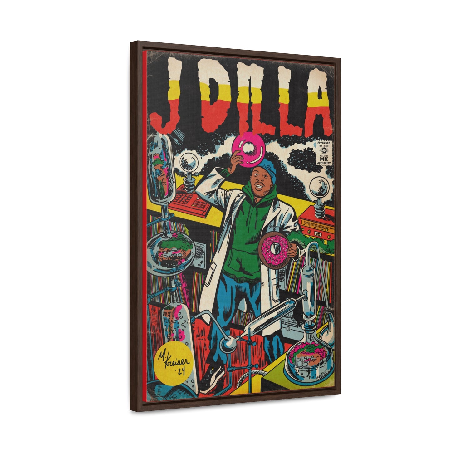 J Dilla - Comic Book Art - Gallery Canvas Wraps, Vertical Frame