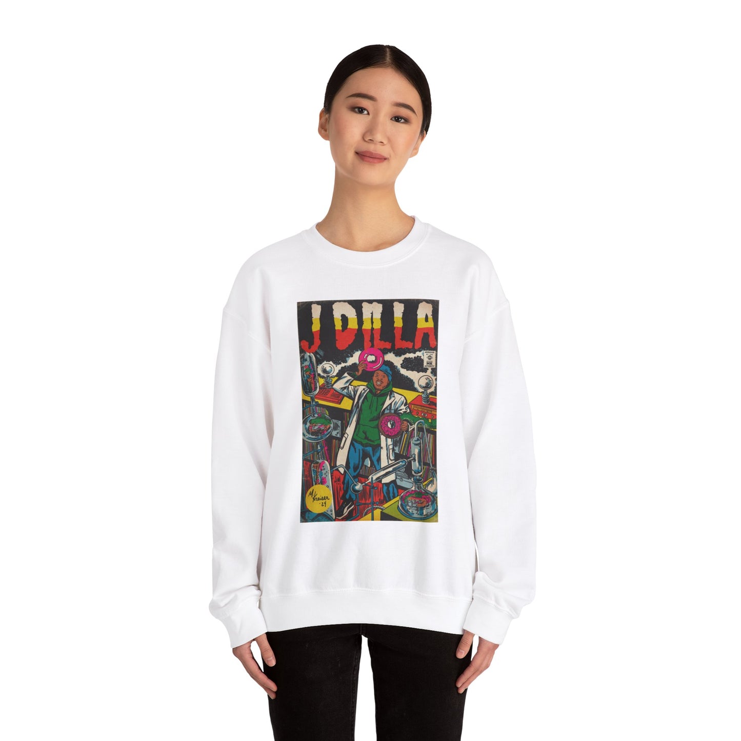 J Dilla - Comic Book Art - Unisex Heavy Blend™ Crewneck Sweatshirt