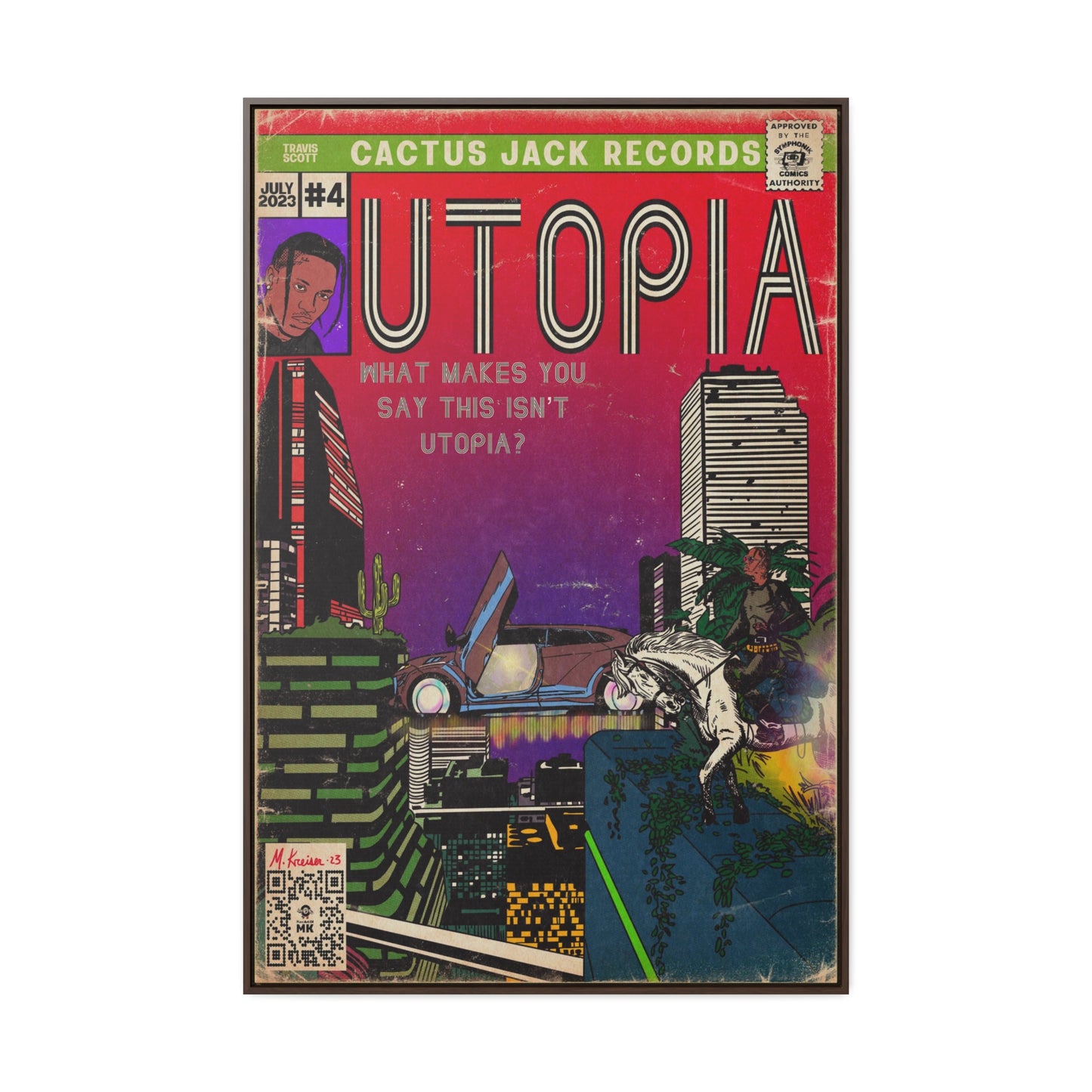 Travis Scott - Utopia - Gallery Canvas Wraps, Vertical Frame