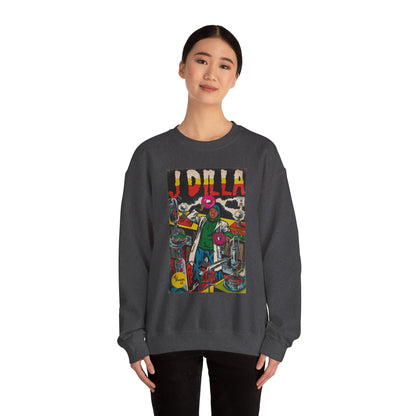 J Dilla - Comic Book Art - Unisex Heavy Blend™ Crewneck Sweatshirt