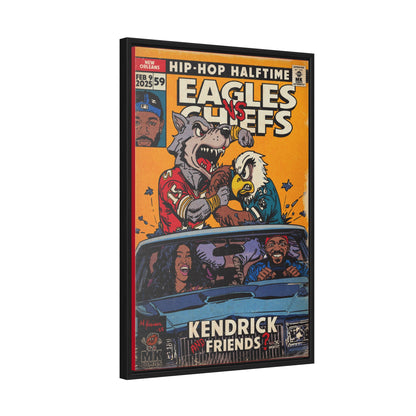 Kendrick & SZA - 2025 Halftime - Eagles vs Chiefs - Gallery Canvas Wraps, Vertical Frame