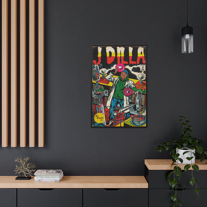 J Dilla - Comic Book Art - Gallery Canvas Wraps, Vertical Frame