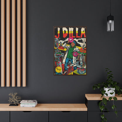 J Dilla - Comic Book Art - Gallery Canvas Wraps, Vertical Frame