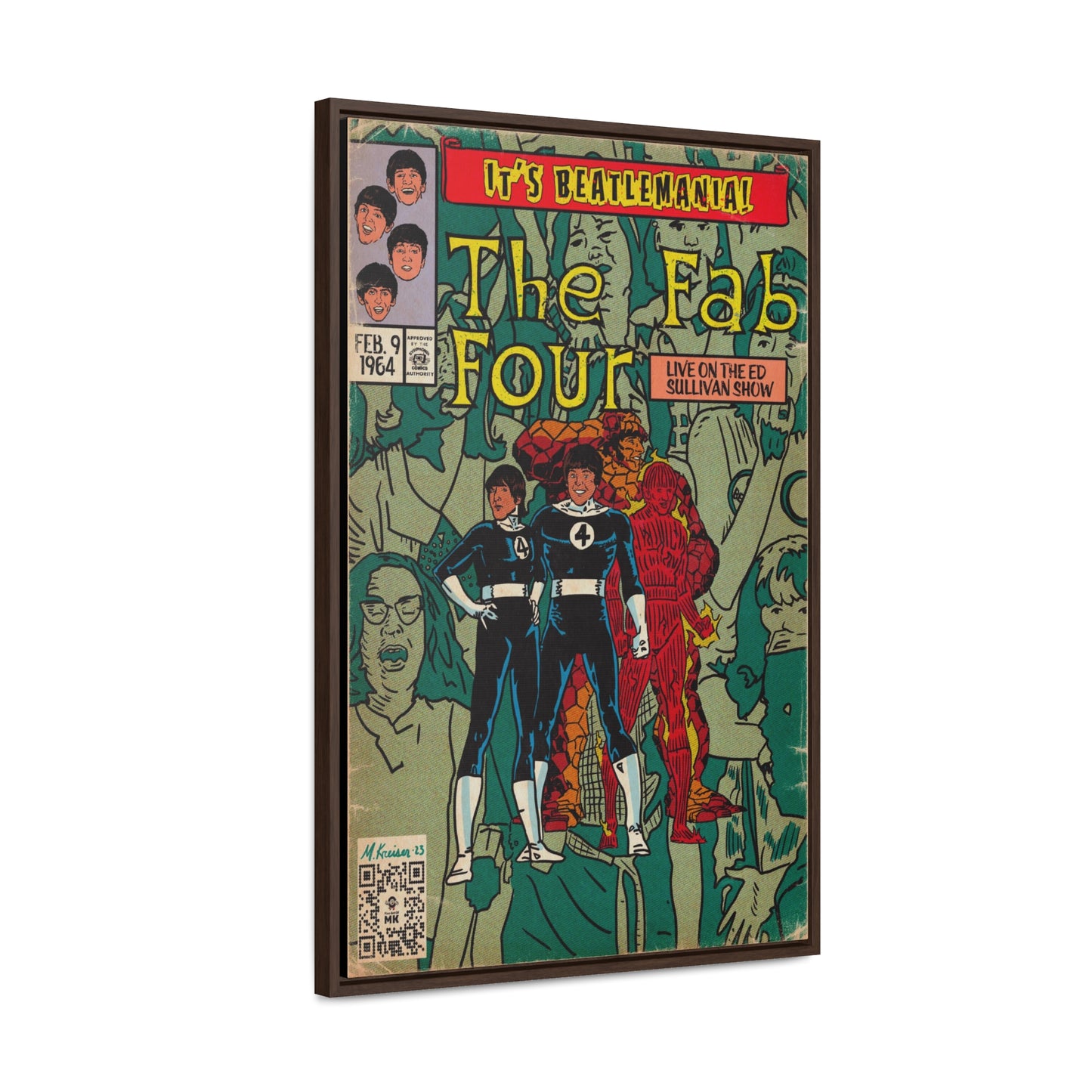 The Beatles - Beatlemania - Gallery Canvas Wraps, Vertical Frame