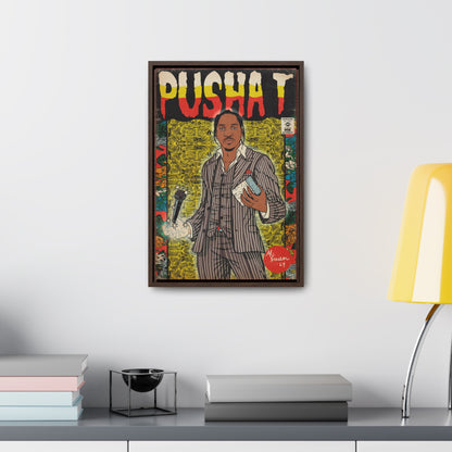 Pusha T - Comic Book Art - Gallery Canvas Wraps, Vertical Frame