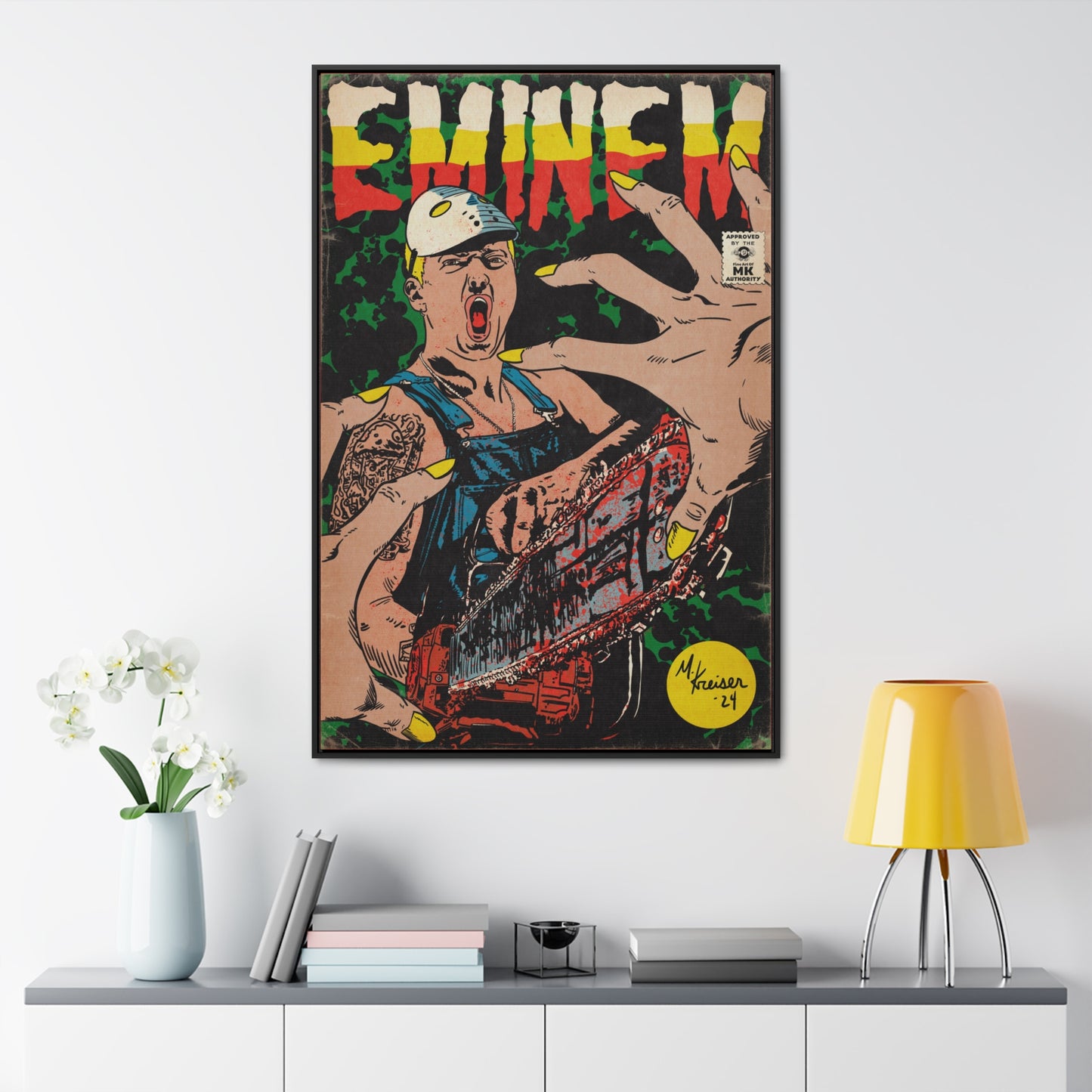 Eminem - Comic Book Art - Gallery Canvas Wraps, Vertical Frame