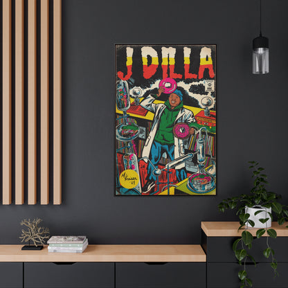 J Dilla - Comic Book Art - Gallery Canvas Wraps, Vertical Frame