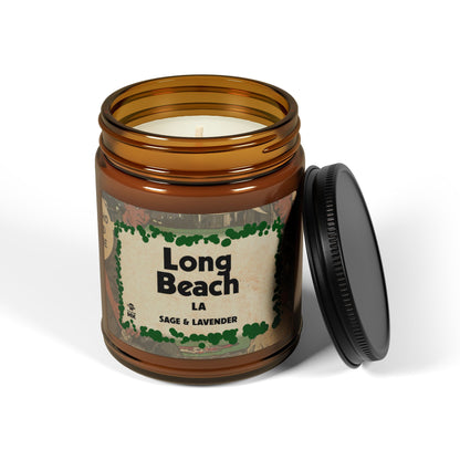 Long Beach - Scented Soy Candle (Multi-Size, Amber Jar)