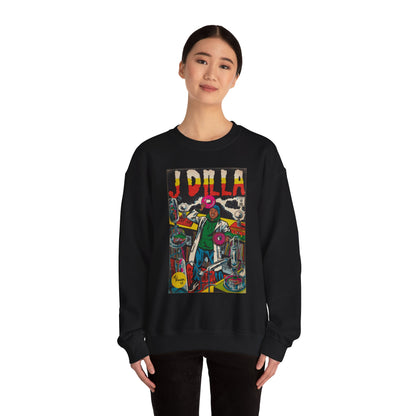 J Dilla - Comic Book Art - Unisex Heavy Blend™ Crewneck Sweatshirt