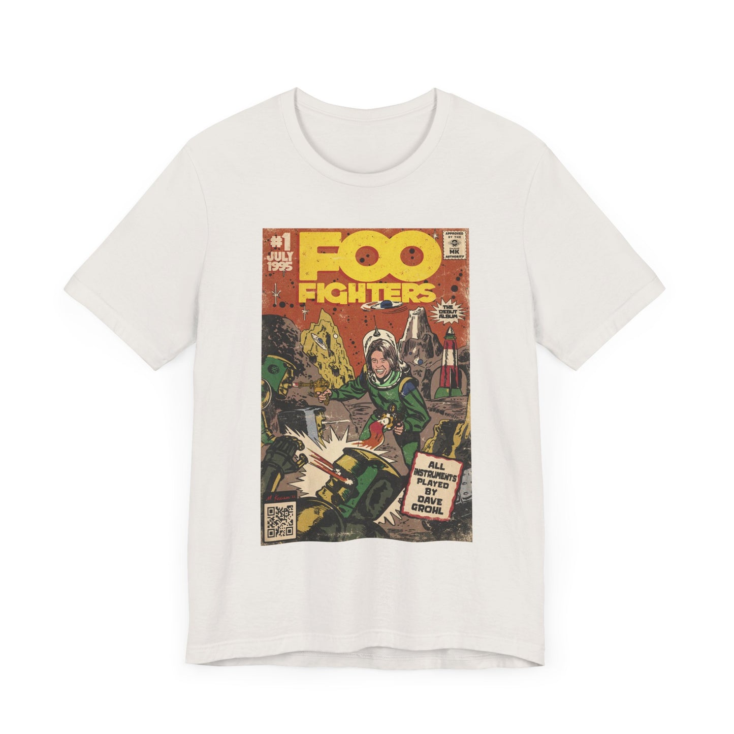 Foo Fighters- Self Titled Comic Book Art - Unisex Jersey Short Sleeve Tee