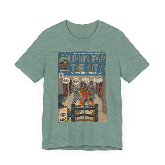 Stevie Wonder - Living For The City - Unisex Jersey Short Sleeve Tee