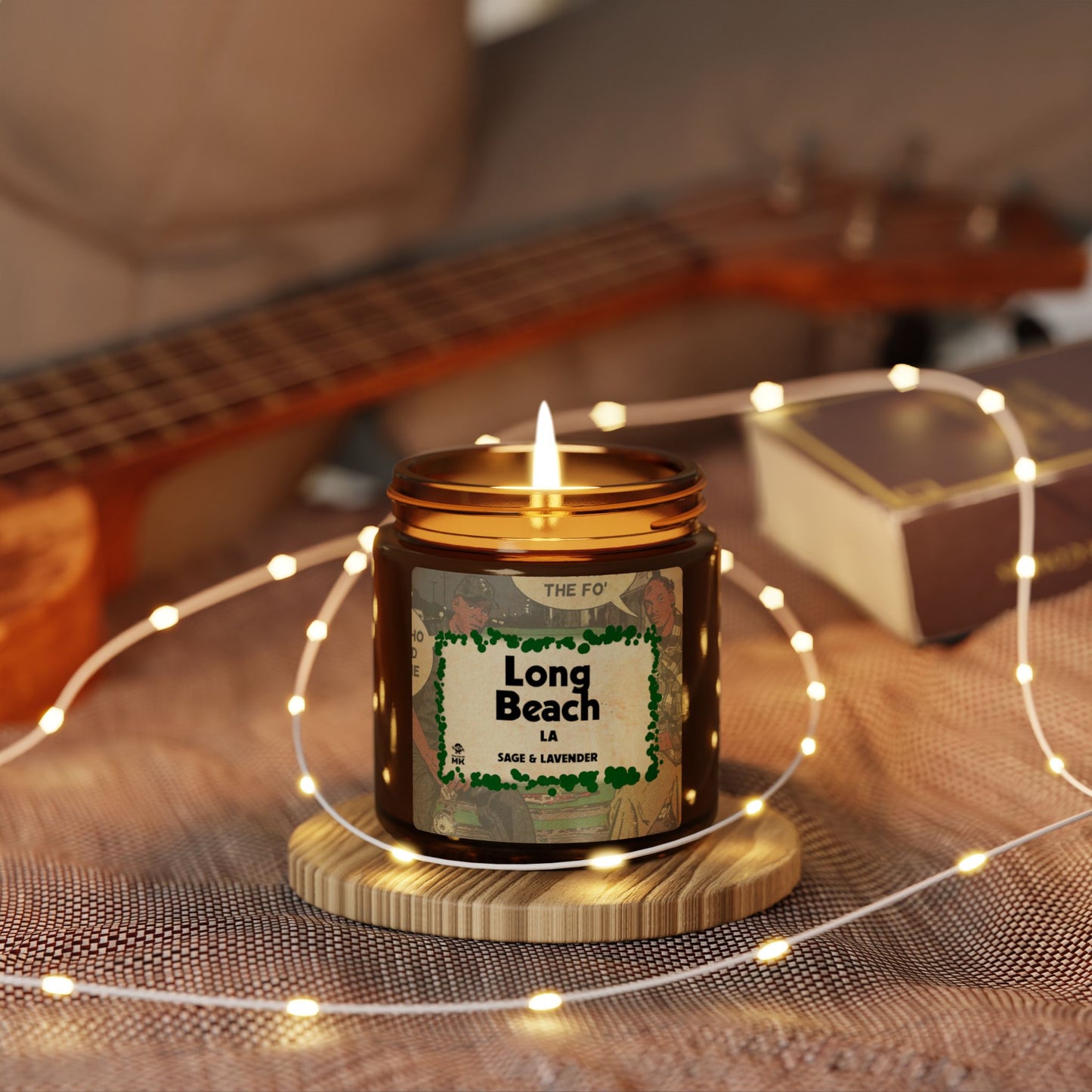 Long Beach - Scented Soy Candle (Multi-Size, Amber Jar)