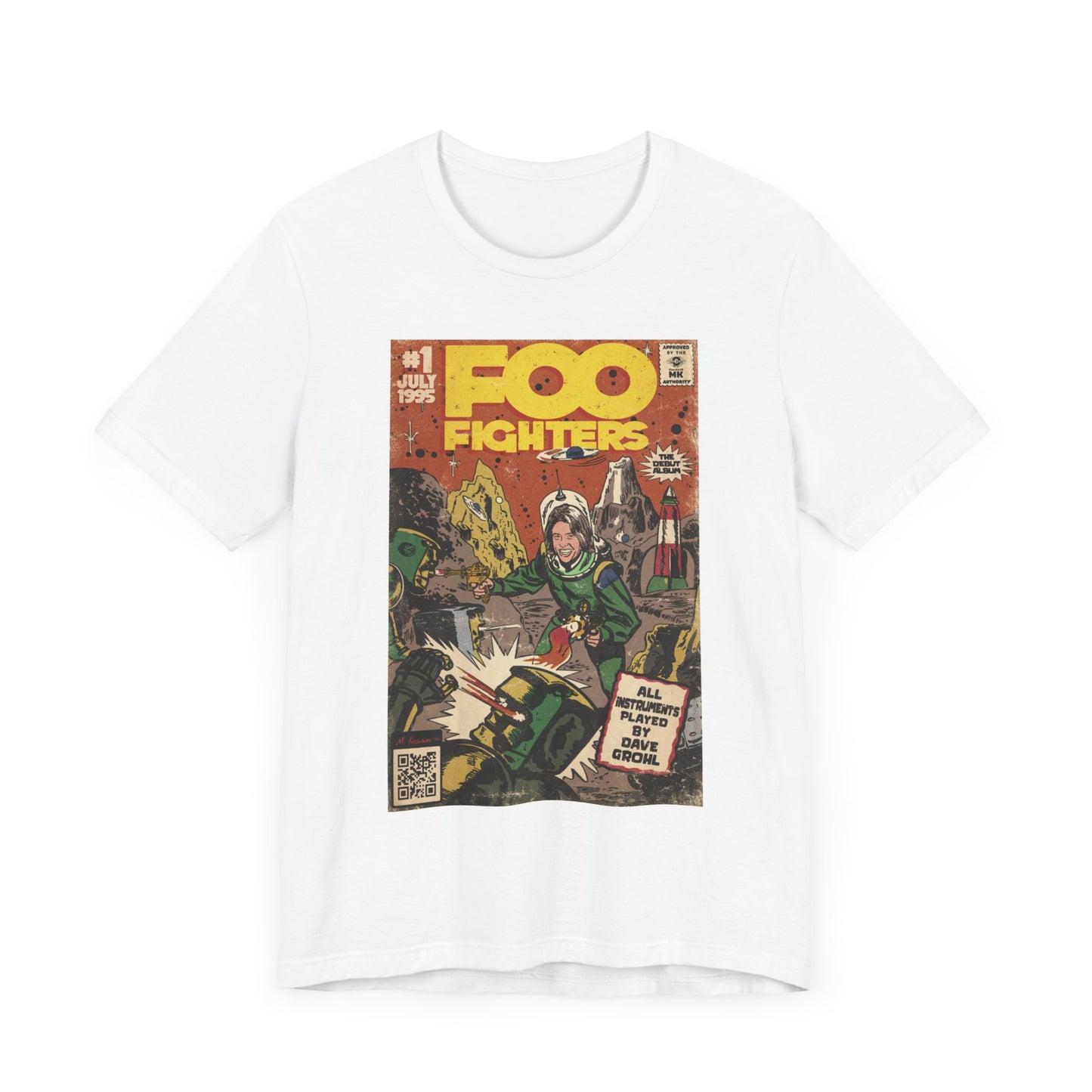 Foo Fighters- Self Titled Comic Book Art - Unisex Jersey Short Sleeve Tee