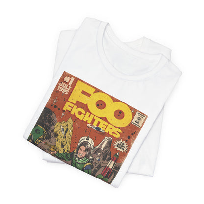 Foo Fighters- Self Titled Comic Book Art - Unisex Jersey Short Sleeve Tee