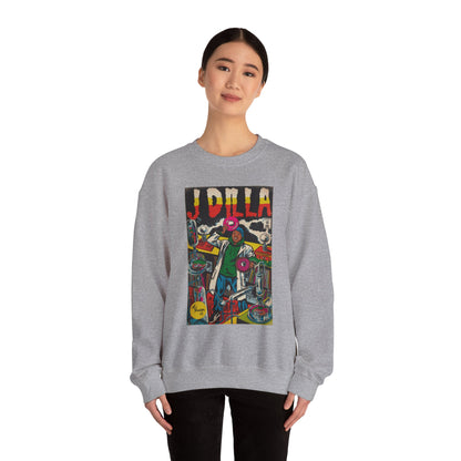 J Dilla - Comic Book Art - Unisex Heavy Blend™ Crewneck Sweatshirt