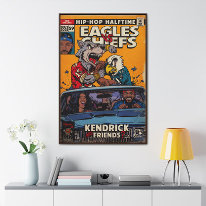 Kendrick & SZA - 2025 Halftime - Eagles vs Chiefs - Gallery Canvas Wraps, Vertical Frame