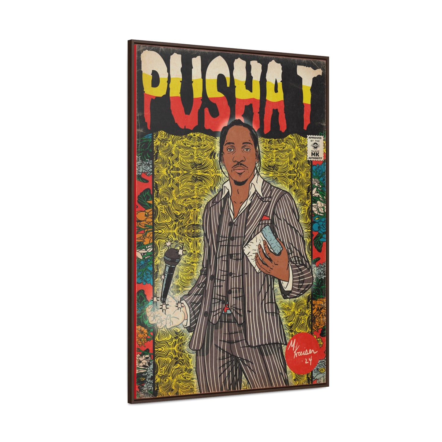 Pusha T - Comic Book Art - Gallery Canvas Wraps, Vertical Frame