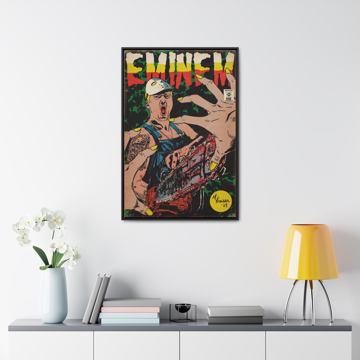 Eminem - Comic Book Art - Gallery Canvas Wraps, Vertical Frame