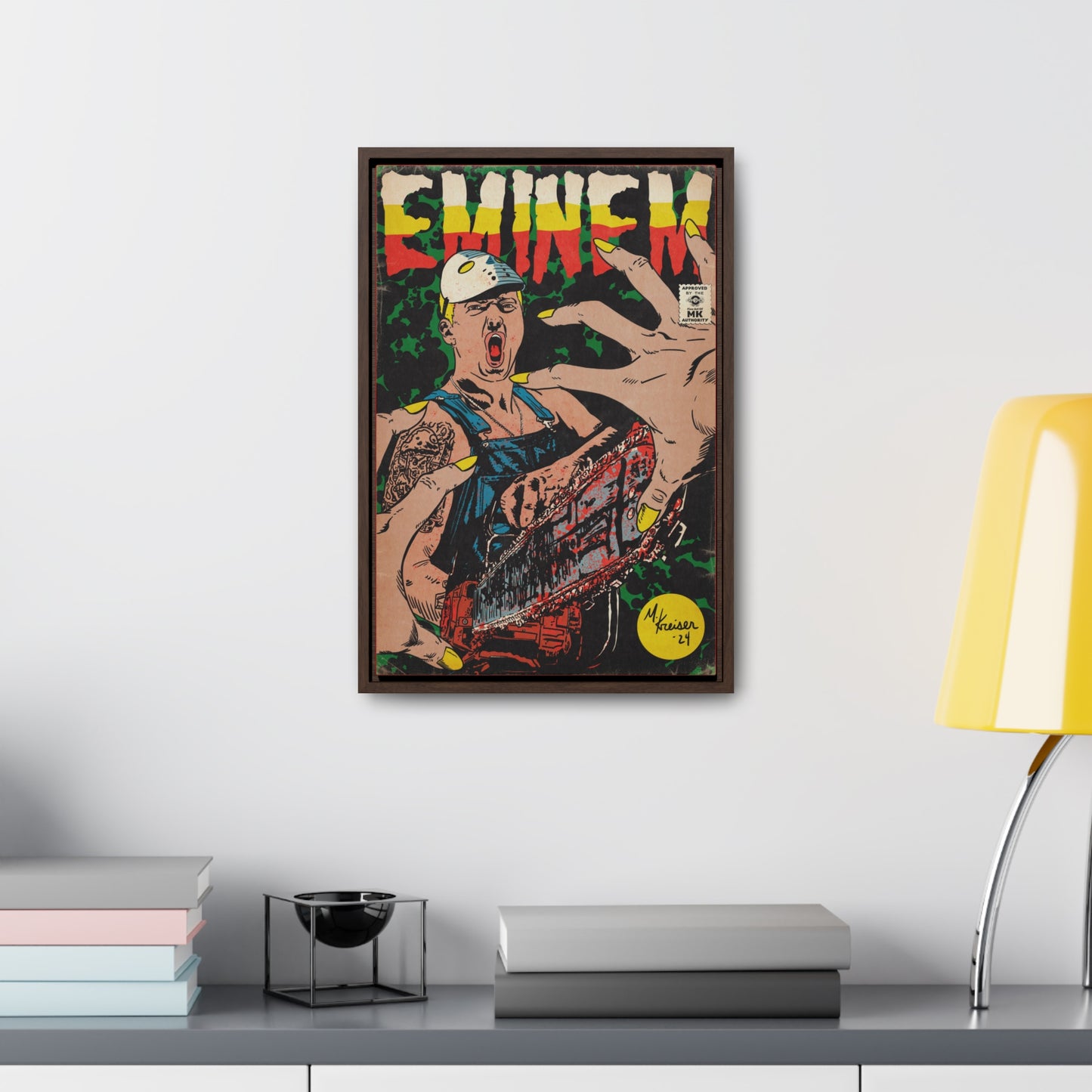 Eminem - Comic Book Art - Gallery Canvas Wraps, Vertical Frame