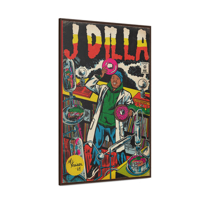 J Dilla - Comic Book Art - Gallery Canvas Wraps, Vertical Frame