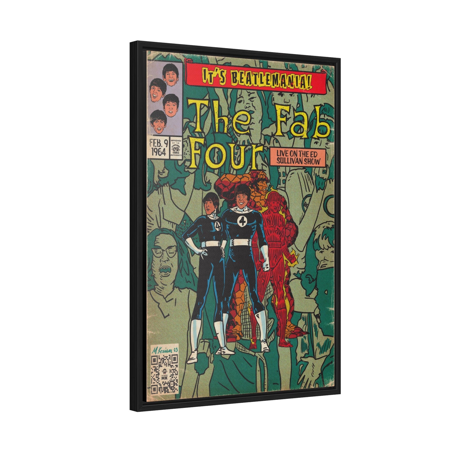 The Beatles - Beatlemania - Gallery Canvas Wraps, Vertical Frame