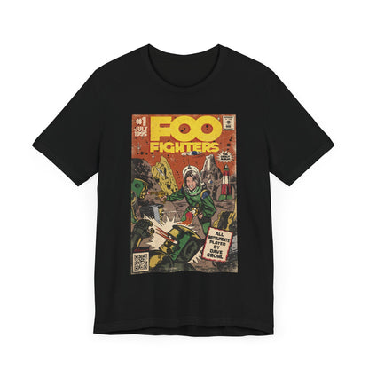 Foo Fighters- Self Titled Comic Book Art - Unisex Jersey Short Sleeve Tee