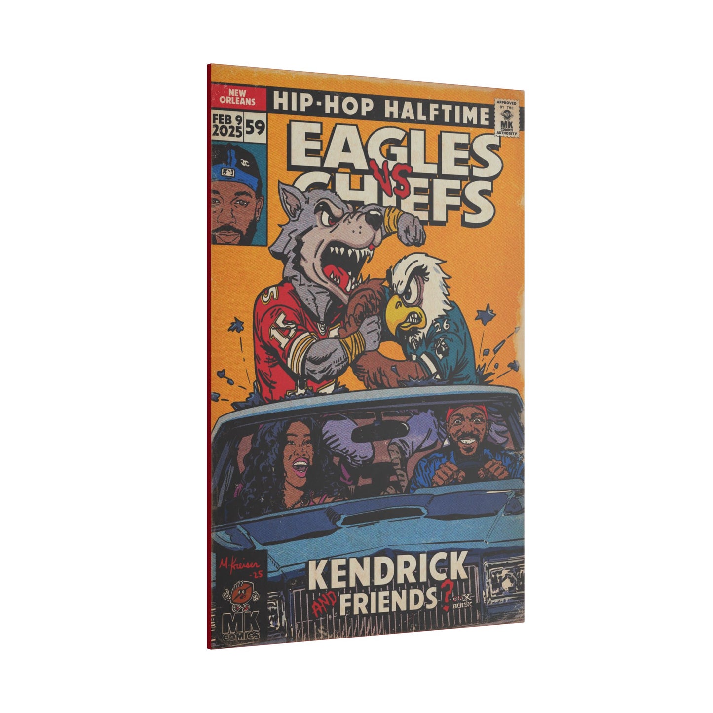 Kendrick & SZA - 2025 Halftime - Eagles vs Chiefs - Matte Canvas, Stretched, 0.75" (Multi-Size)