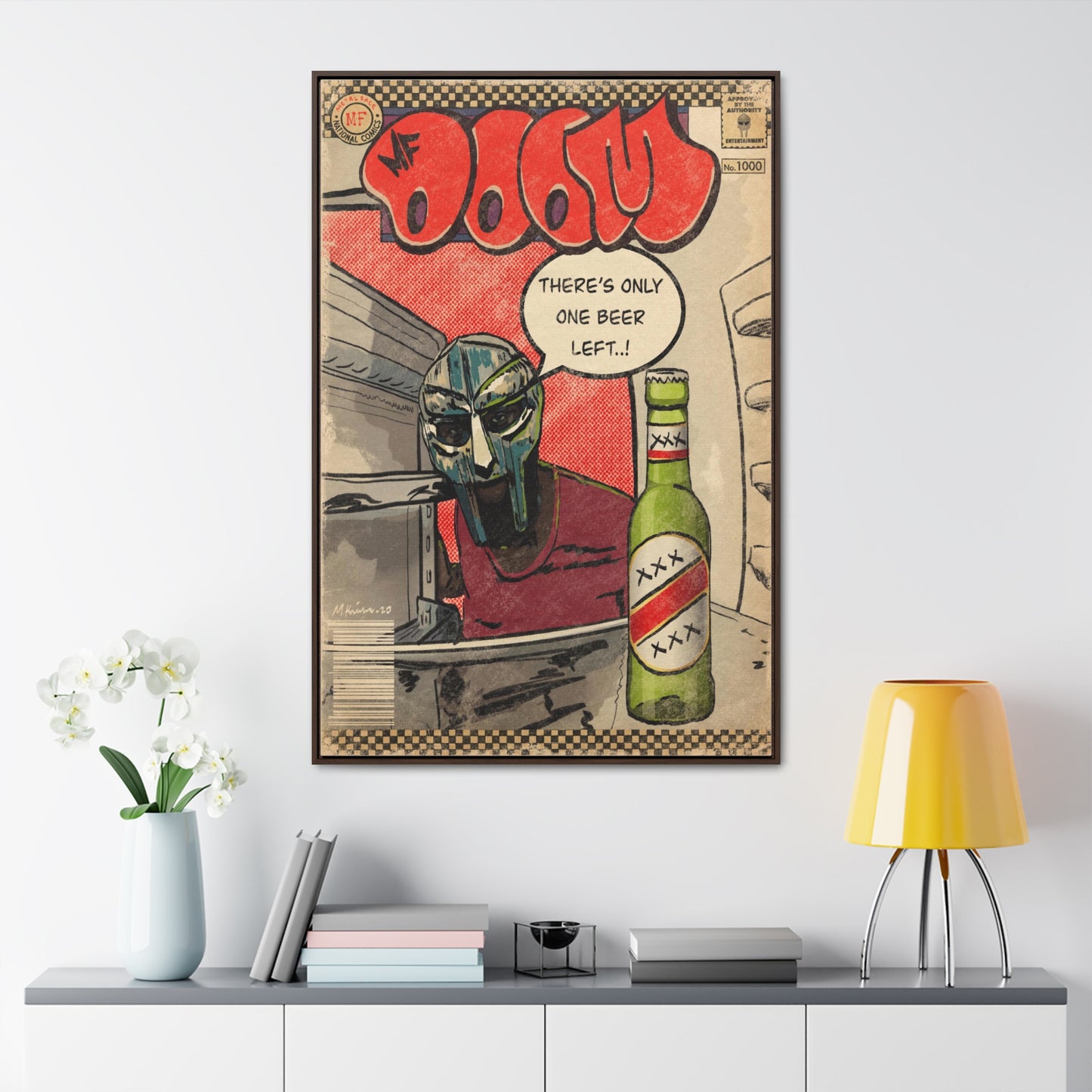 MF DOOM - One Beer - Gallery Canvas Wraps, Vertical Frame