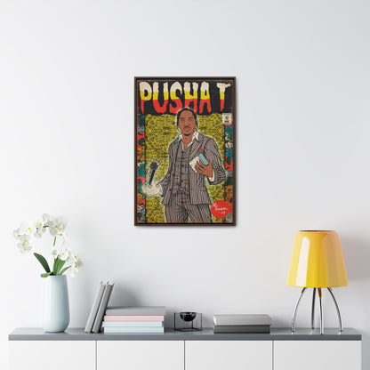 Pusha T - Comic Book Art - Gallery Canvas Wraps, Vertical Frame