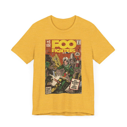 Foo Fighters- Self Titled Comic Book Art - Unisex Jersey Short Sleeve Tee