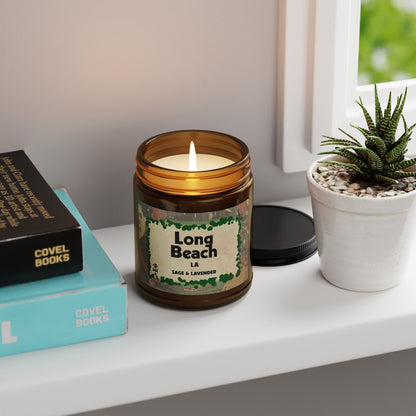 Long Beach - Scented Soy Candle (Multi-Size, Amber Jar)