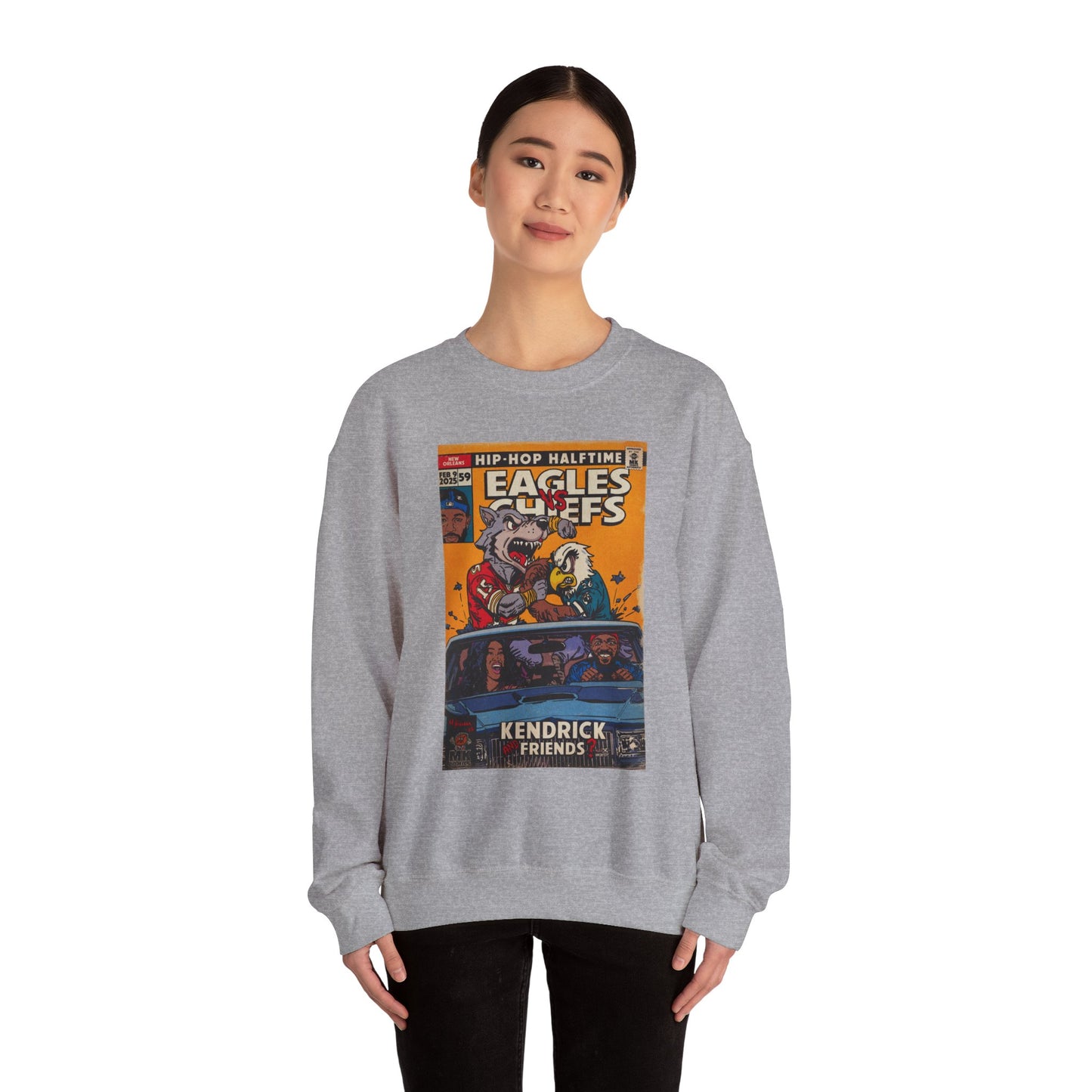 Kendrick & SZA - 2025 Halftime - Eagles vs Chiefs - Unisex Heavy Blend™ Crewneck Sweatshirt