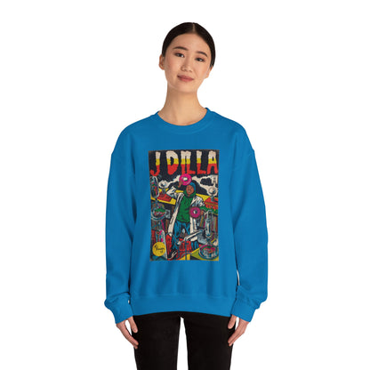 J Dilla - Comic Book Art - Unisex Heavy Blend™ Crewneck Sweatshirt