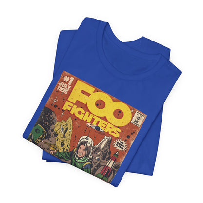 Foo Fighters- Self Titled Comic Book Art - Unisex Jersey Short Sleeve Tee