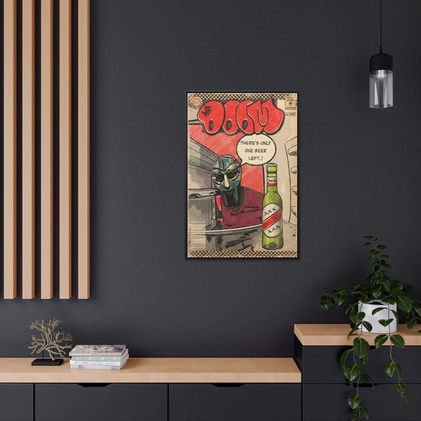 MF DOOM - One Beer - Gallery Canvas Wraps, Vertical Frame