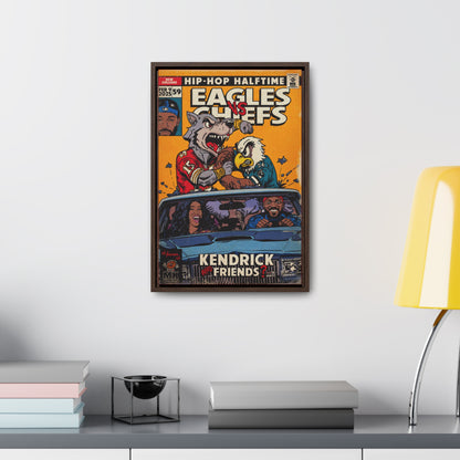 Kendrick & SZA - 2025 Halftime - Eagles vs Chiefs - Gallery Canvas Wraps, Vertical Frame