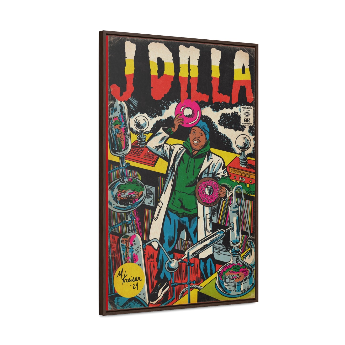 J Dilla - Comic Book Art - Gallery Canvas Wraps, Vertical Frame