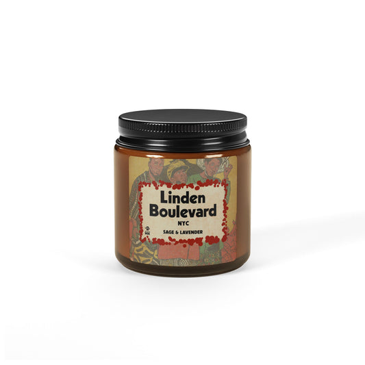 Linden Boulevard - Scented Soy Candle (Multi-Size, Amber Jar)