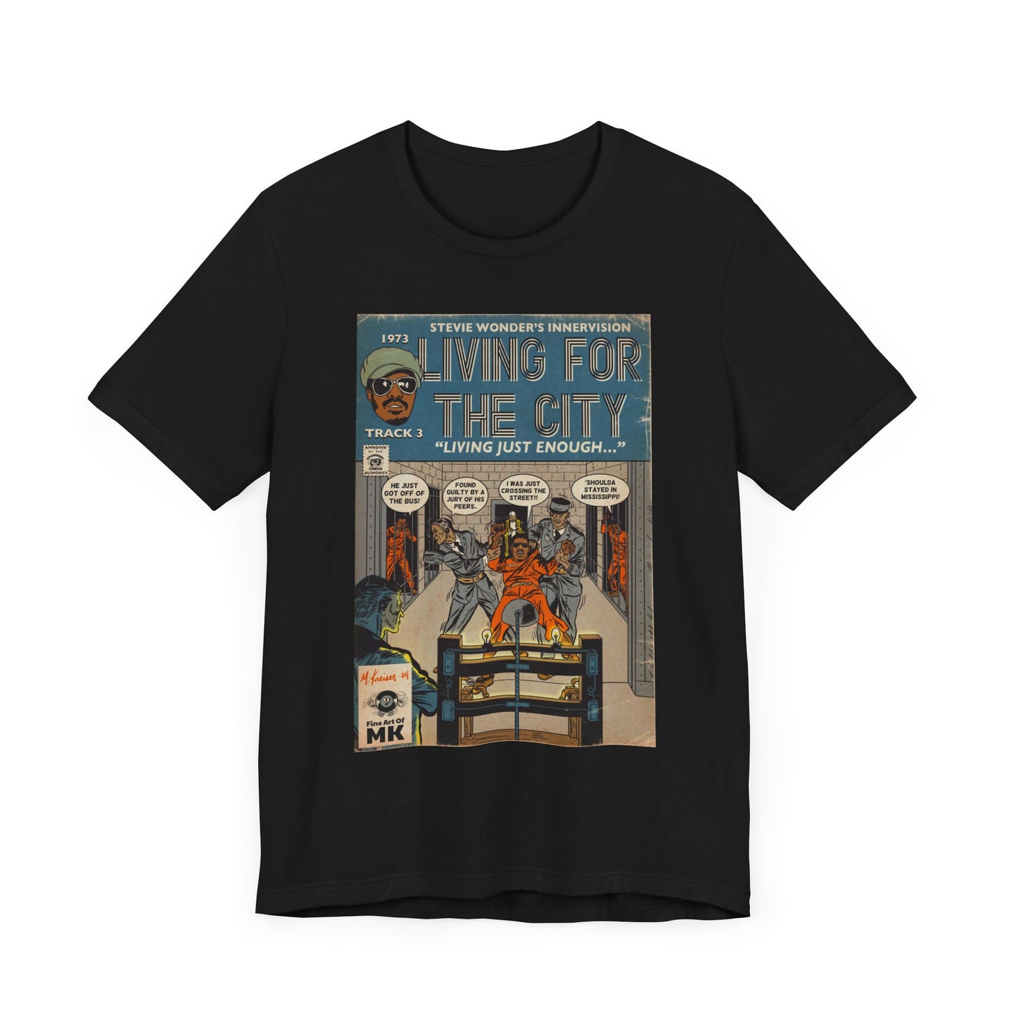 Stevie Wonder - Living For The City - Unisex Jersey Short Sleeve Tee